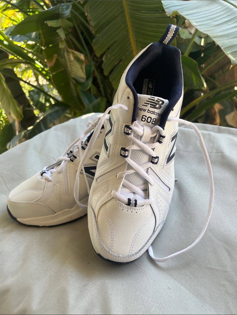 New Balance 608 Men’s White with Navy Athletic Sneakers